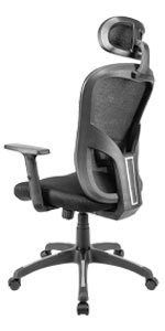 office chair with headrest and lumbar support