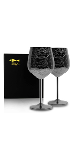 Red wine glasses set of 2