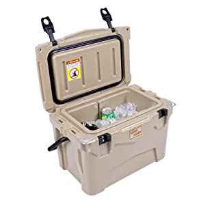 rotomolded cooler chest ice retention portable live bait insulated outdoor camping fishing beach UV