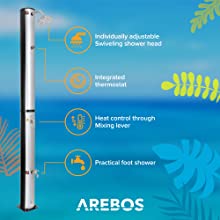 4260627428076_Solardusche 37 L silber eckiger Duschkopf mit Bodenplatte Anthrazit