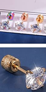 Womens Girl Shiny Silver Stud Earrings Set Diamond Silver Stud Earrings jewellery Set