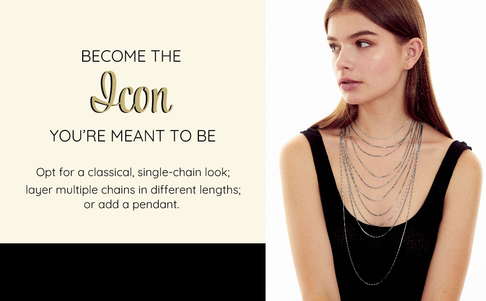 sterling silver hypoallergenic chain necklace chains for women womens girls long link box