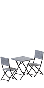 Capri Bistro Set, Grey