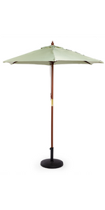 Sage Green 2m Wooden Garden Parasol