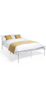 VonHaus Metal King Bed Frame, Easy Assembly, Under Bed Storage Metal Bed, White King Bed