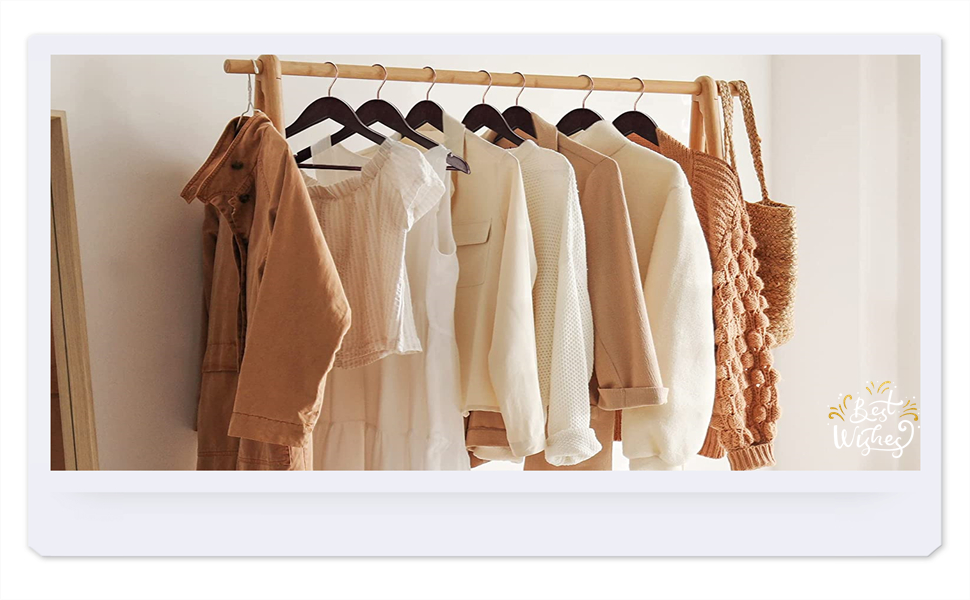 brown wooden hangers