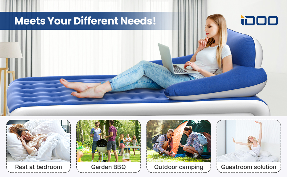 air bed mattress inflatable bed inflatable mattress with headboard backrest double queen king size