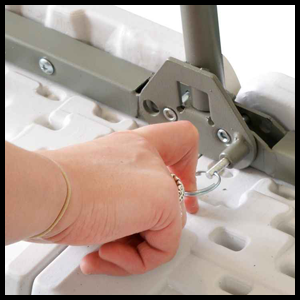 Close up of Strong Plastic Top on Harbour Housewares Folding Trestle Tables Stain Resistant