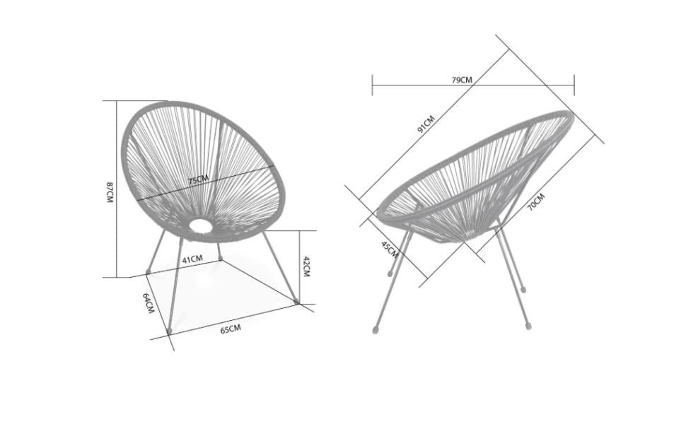 Egg string chairs - Acapulco Terracotta - PVC string chairs, plastic strings, indoor or outdoor