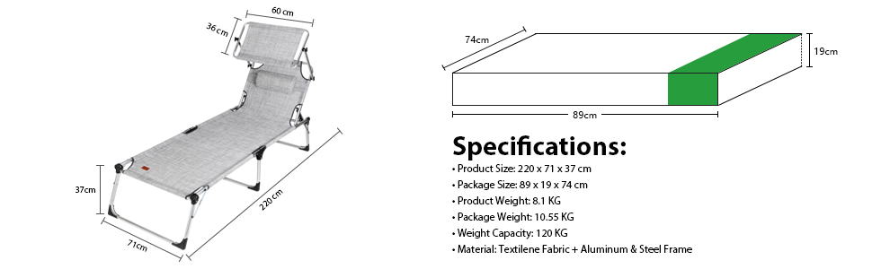 Sun lounger Size 