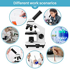 2000X Microscopes for kids students adults microscope slides Biological School Laboratory Monocular