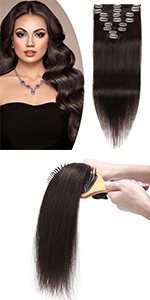 DOUBLE WEFT CLIP IN HUMAN HAIR EXTENSION