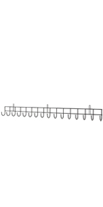 single long garden tool rack 16 hooks black powder coated storage organiser hanger hanging shed