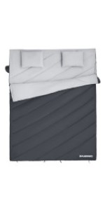 Double sleeping bag with pillow for couples