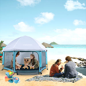 playpen at beach