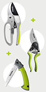 heavy duty pruners 2 in 1 tool Garden secateurs Pruning scissors Premium garden pruner shears saw