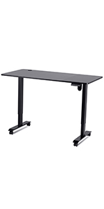 Electric Standing Desk Black with Wheels 140