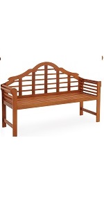 wooden bench 2-seater outdoor garden patio terrace yard lawn 