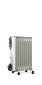 VonHaus Oil Filled Radiator 2000W 9 Fin Portable Electric Heater Adjustable Temperature/Thermostat