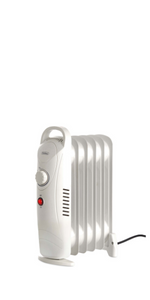 VonHaus Mini Oil Filled Radiator 800W Portable Electric Heater Thermostat, Thermal Safety Cut-off