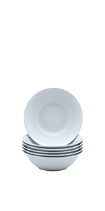 Argon Tableware White Porcelain Cereal Dessert Bowl China Crockery