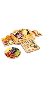 Cheese Board and Knife Set - 16 x 13 x 2 Inch