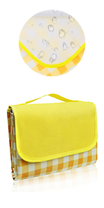 Yellow Checked Pinic Rug