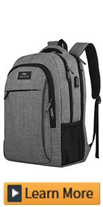 Men Women Travel laptop backpack 17.3 inch grey MATEIN backpack for work business school