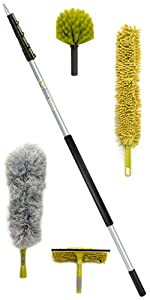 DocaPole 6-24 Foot (2m – 7m) Extension Pole 3 dusting attachments High Dusting Kit Telescoping Pole 