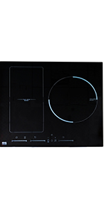 NJ HBBQ-60 Built-in Induction Cooker 60 cm Electric Hob 3 Zones Flex Zone Scraper Touch Control