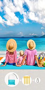 Large beach blanket Blue