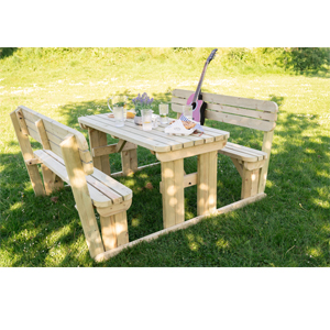 picnic, table, bench, set, outdoor, garden, furniture, rounded, commercial, hand, made