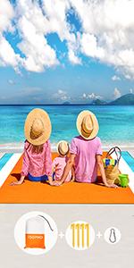 Large beach blanket Orange