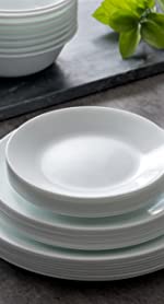 Corelle Vitrelle Appetizer Plates Winter Frost White, 8-Piece Set, 17cm