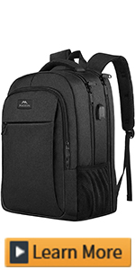 large laptop backpack 17.3 inch matein black for travel business school