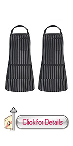 Chef Apron Black Waterproof Apron with Pockets for Men Women Apron for Kitchen Cooking Baking