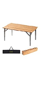 camping bamboo table