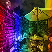 RGBW Garden Spotlights Mains Powered Color Changing Timer Memory Remote 20m Extendable IP65 Spike 