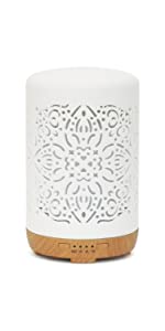 Essential Oil Diffuser White Ceramic Diffuser 250ml Night Lights Home Office Humidifier Aromatherapy