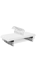white trouser skirt hangers with clips