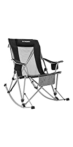 camping rocking chair with storage and carry bag 2 cup holder