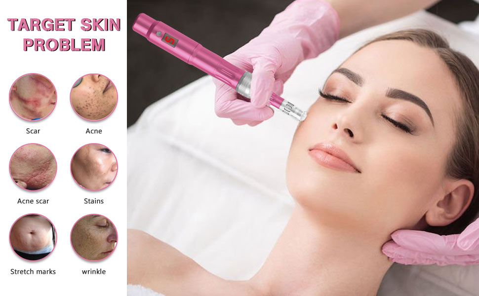 Dermapen Derma Pen Kit Professional 0.25-2.0mm Microneedling Pen Electric Auto Microneedle