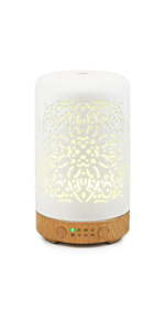 Essential Oil Diffuser White Ceramic Diffuser 100ml Night Lights Home Office Humidifier Aromatherapy