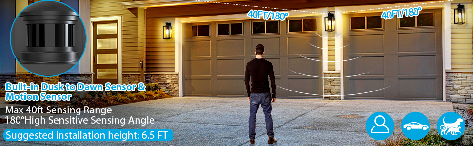 outdoor wall lights with sensor