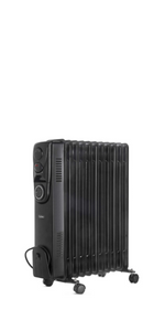 VonHaus Oil Filled Radiator 2500W 11 fin Portable Electric Heater Thermal Safety Cut