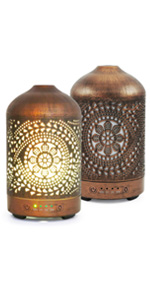 Essential Oil Diffuser Glass Diffuser 100ml 2Pack Night Lights Home Office Humidifier Aromatherapy