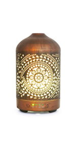 Essential Oil Diffuser Metal Diffuser 100ml Night Lights Home Office Humidifier Aromatherapy