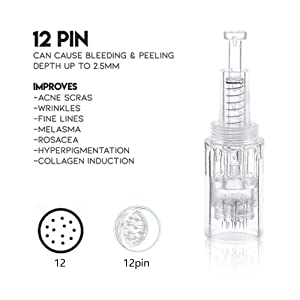  Roll over image to zoom in Dermapen Derma Pen Kit Professional 0.25-2.0mm Microneedling 