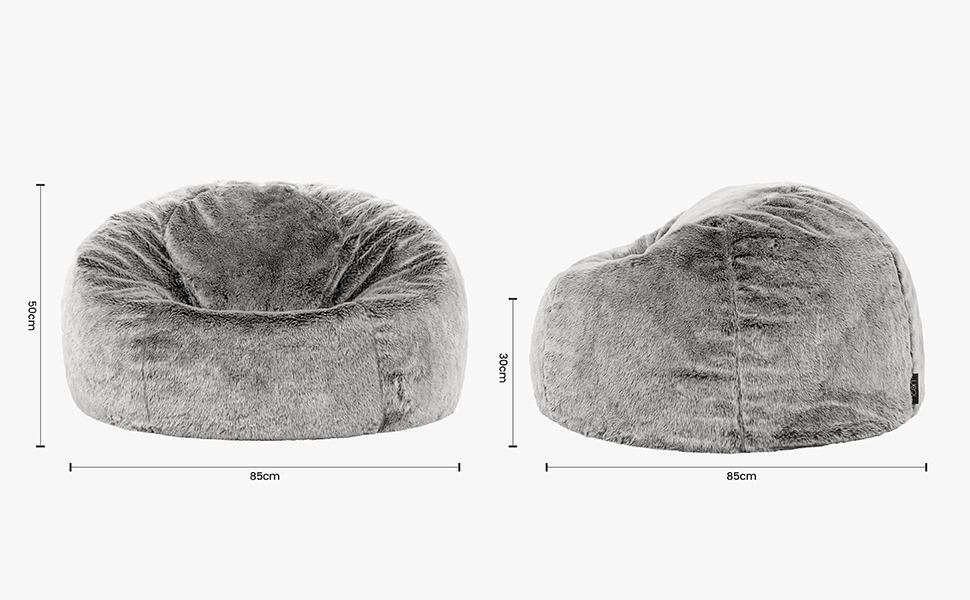 Luxury soft faux fur classic bean bag chair for adults fluffy furry beanbags filled with cover 