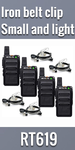 Retevis RT619 walkie talkie with metal back clip